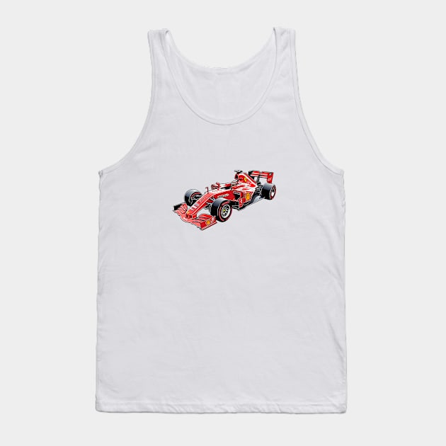 Red Formula 1 Car Tank Top by Artifyio